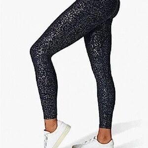 Sweaty Betty Goddess Foil 7/8 Leggings XS Black Textured Workout SB5465A